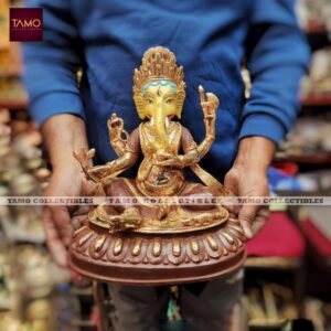 Ganesh Partially Goldplated 12"