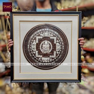 Ganesh Mandala Chocosilver BG Frame 22"