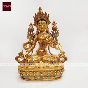 White Tara Fullgold Stone 12"
