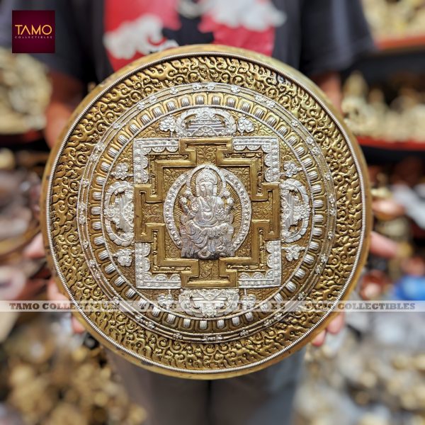 Ganesh Mandala Fine Silverplated 15"