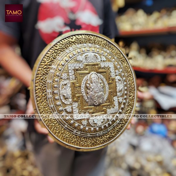 Ganesh Mandala Fine Silverplated 15"